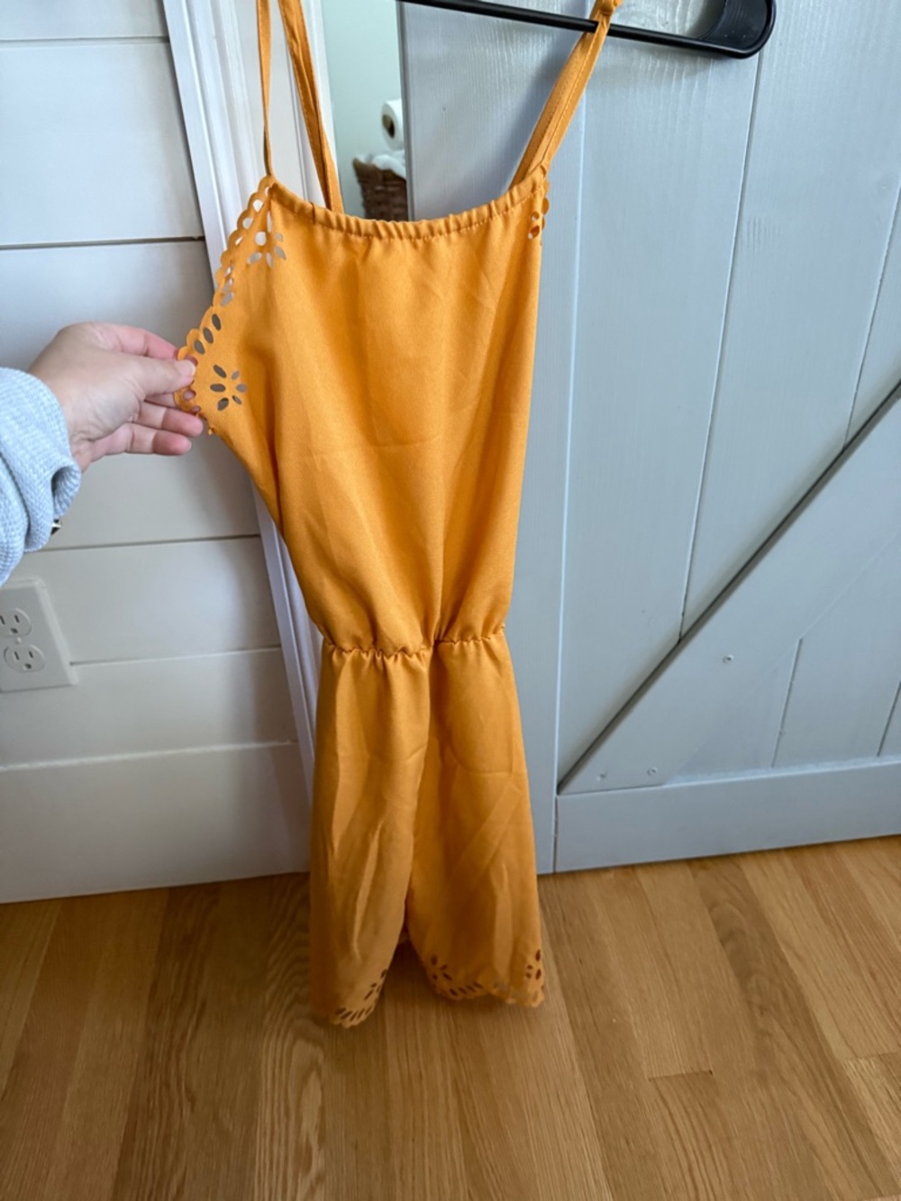 SHEIN Mustard Yellow Spaghetti Strap Romper